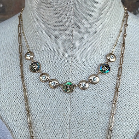 LONNA & LILLY Set in Distressed Gold-Tone Two-Row Long Pendant Necklace, 34" NWT - Picture 10 of 12